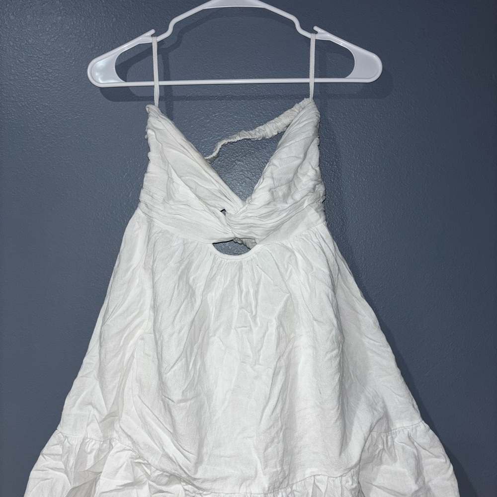 White Sleeveless Tiered Summer Dress